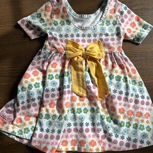 RuffleButts Floral Dress w/ Yellow Bow – Size 2T